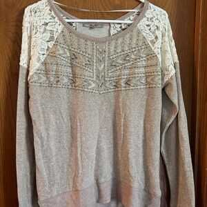 Miss Me beaded/lace sweater